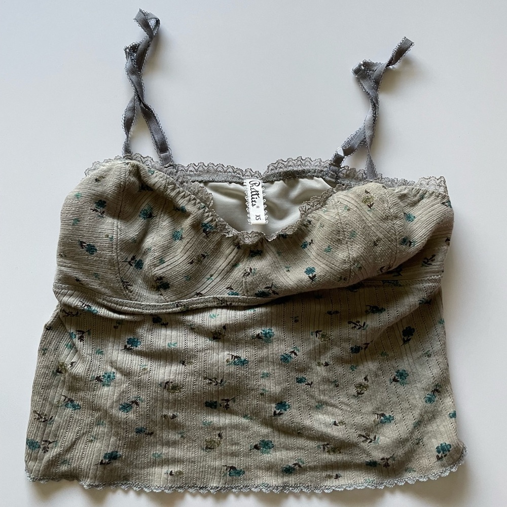 Pretties Venice Grey Floral Bralette Cami 2.0